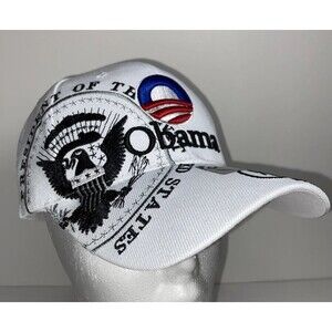City Hunter Obama 44th President Black Cap Hat Adjustable Strap NWT